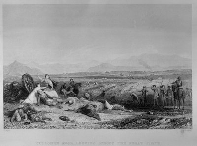 Culloden Moor, mirando hacia el Moray Firth, 1746, grabado por H. Griffiths, c.1830 de Thomas Allom